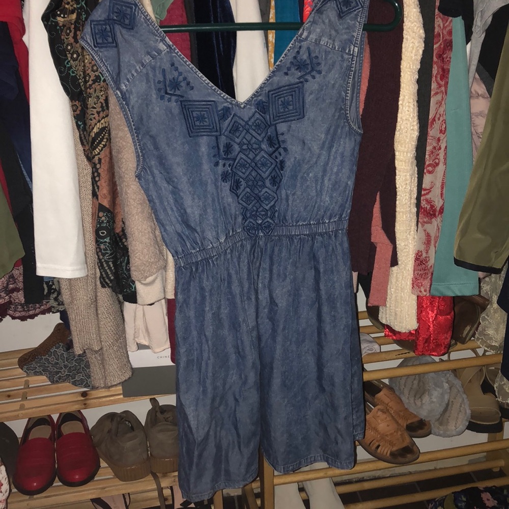 Nectar Jean Dress with embroidery